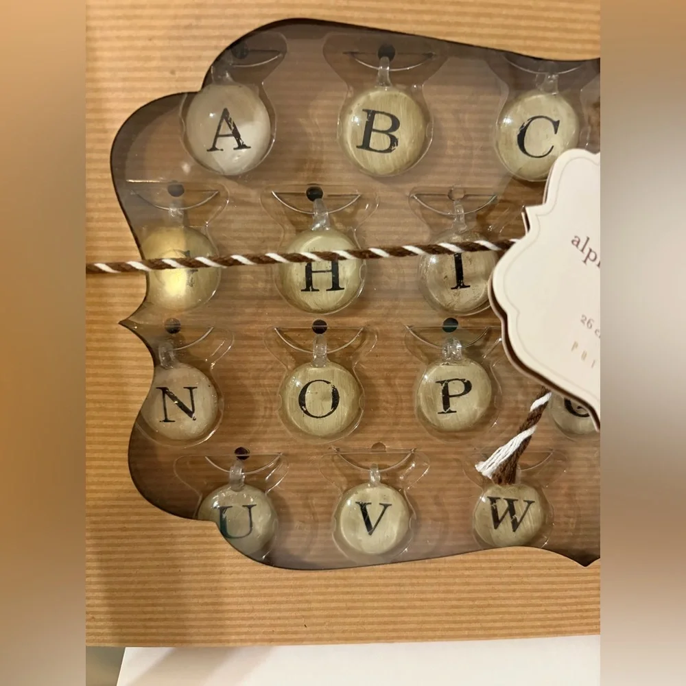 NIB Pottery Barn 26 Alphabet Wine Charms